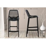 Tabouret de bar d'ext�rieur avec repose - pieds plastique noir