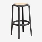Tabouret de jardin haut en polypropyl�ne omara gris graphite ¿75 cm