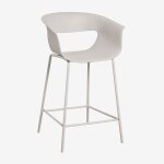 Tabouret haut de jardin en polypropylne et fer alanys blanc gristre ¿65 cm