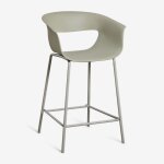 Tabouret haut de jardin en polypropylne et fer alanys vert sauge ¿65 cm