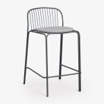 Tabouret de jardin haut en acier anerina gris graphite �65 cm
