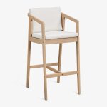 Tabouret de jardin haut en bois d'acacia kaela acacia marron clair ?75 cm