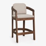 Tabouret de jardin haut en bois d'acacia uleno brun acacia fonc� ¿65 cm