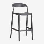 Tabouret de jardin haut empilable en polypropyl�ne brenza gris graphite ¿65 cm