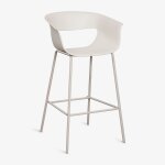 Tabouret de jardin haut en polypropyl�ne et acier alanys blanc de pierre ¿75 cm