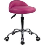 Tabouret roulant en cuir pu rond avec dossier rglable en hauteur rglable pivotant travail spa chaise ...
