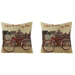 Taie d'oreiller imprim� r�tro am�ricain, pour la maison, le salon, le canap�