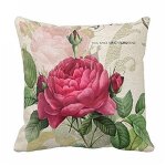 Taie d'oreiller en lin a fleurs vintage, housse de coussin d�corative pour canap� a la maison (fleur ...