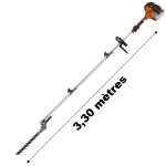 Taille - haies thermique sur perche, 52 cm3, 3 cv, longueur 3. 30 mètres Taille - haies thermique sur perche, 52 cm3, 3 cv, longueur 3. 30 mètres
