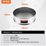 Tamis  farine - vevor - 40 mailles - acier inoxydable 304 - cuisson, convient aux haricots mungo, au ...