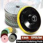 Tampons de polissage diamant sec et humide, outils abrasifs, 12, pièces / ensemble, 4 pouces, disque ... Tampons de polissage diamant sec et humide, outils abrasifs, 12, pièces / ensemble, 4 pouces, disque ...