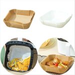 Tapis de doublure en papier jetable pour friteuse a air, 100 pi�ces, panier carr� pour cuiseur a vapeur, ...