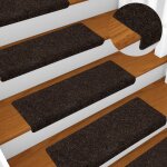 Tapis d'escalier 15 pcs tissu aiguillet 65x21 cm marron vidaxl vidaxl
