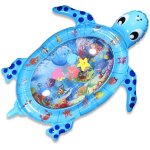 Tapis gonflable en forme de tortue pour enfants, eau et poisson, joli tapis, bleu