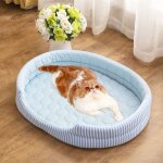Tapis de lit en soie glace pour chien, pour l't, en soie froide, rsistant a l'humidit, pour canap, ...