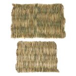 Tapis de paille pour animal de compagnie, 2 pices, jouet a mcher, hamster, lapin, coussin de prparation ...