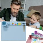 Tapis de peinture en silicone pour enfants 51 x 41 cm - tapis d'art en silicone avec gobelet pour eau ...