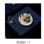 Tapis de table a manger thermo - isolant, carr� et d�licat avec broderie, napperon antid�rapant pour ...