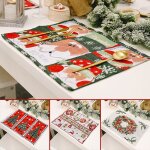 Tapis de table de no�l en tissu antid�rapant, sous - verre d�coratif rectangulaire, avec personnage de ...