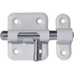 Targette coulissante � p�ne rond en acier - blanc - 35 mm - srr abus