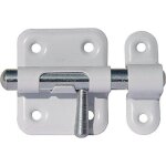 Targette coulissante � p�ne rond en acier - blanc - 40 mm - srr abus