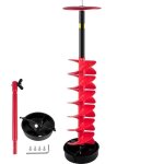 Tarire  glace - vevor - diamtre 15 cm, mche 99 cm - tige d'extension 30 cm - adaptateur de perceuse, ...