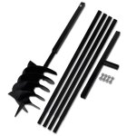 Tarière de sol avec manche 200 mm et tube d'extension 5 m acier Tarière de sol avec manche 200 mm et tube d'extension 5 m acier