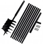 Tari�re de sol avec manche 200 mm et tube d'extension 9 m acier