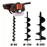 Tari�re thermique 52 cm3 - 3 cv + lot de 3 m�ches (80, 150 et 250 mm)