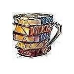 Tasse a cafe en forme de livre peint en 3d, tasse a cafe unique empilable Tasse a cafe en forme de livre peint en 3d, tasse a cafe unique empilable