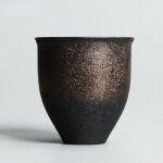 Tasse de th� en poterie brute, de style japonais, fait a la main, grande tasse principale de th� rouge ...