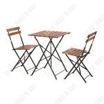 Td salon de jardin 3 pi�ces avec table et 2 chaises pliantes ensemble table pliable table de jardin mobilier ...