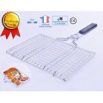 Td double grille pain barbecue viande poisson rglable 32x32 cm plaque extensible pliable accessoire ...
