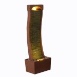 Teamson home fontaine courbe moderne ardoise led rocher rouge