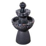 Teamson home fontaine zen 3 niveaux cascade extrieure finition pierre gris fonc
