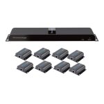 Techly hdmi 1x8 extender splitter over cat6 / 6a / 7 50m with ir pass - back - emetteur + 8 r�cepteurs ...