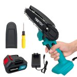 Teetok mini 4 - pouces trononneuse scies  chane sans fil 21v lectriques, avec 18v batterie 3. 0ah ...