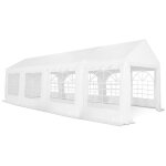 Tente de réception 4x8 m barnum pe 180gr / m chapiteau blanc 40 personnes Tente de réception 4x8 m barnum pe 180gr / m chapiteau blanc 40 personnes