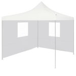 Tente de rception pliable avec 2 parois 2x2 m acier blanc