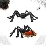Teppc - 2 pices 30cm noire araigne effrayante, araigne poilue ralistes, pour jardin intrieur extrieur, ...