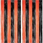 Teppc - rideau  lanires d'halloween - noir et orange - - serpentins - dcoration de fte pour sorcires, ...