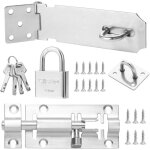 Teppc - serrure a pêne de portail 4. 92 (125 mm) avec cadenas et clés + 3 (75mm) serrure de porte de ... Teppc - serrure a pêne de portail 4. 92 (125 mm) avec cadenas et clés + 3 (75mm) serrure de porte de ...