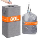 Teppd - 80l collecteur de bouteilles avec couvercle, poubelle tri selectif pour plastique, bouteilles ...