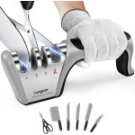 Teppd - aiguiseur couteaux, 4 en 1 affuteur couteau professionnel avec une paire de gants anti - coupure, ...