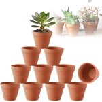 Teppe - lot de 10 pots en terre cuite de 10 x 8 cm, petits pots en argile, mini pots en terre cuite avec ...