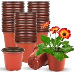 Teppe - 100 pcs pots de fleurs plastique, 10 cm pot de semis en plastique, jardiniere plastique, pot ...