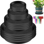 Teppe - 16 pcs soucoupe + 18 pcs etiquettes de jardinage, rondes coupelle pot de fleur pour plantes d'intrieu ...