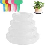 Teppe - lot de 16 soucoupes rondes en plastique pour pot de fleurs - 12 cm, 14 cm, 18 cm, 22 cm, pour ...