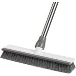 Teppe - 2 en 1 brosse a récurer sol avec long manche(128cm), brosse sol avec poils durable et raclette ... Teppe - 2 en 1 brosse a récurer sol avec long manche(128cm), brosse sol avec poils durable et raclette ...
