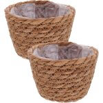 Teppe - lot de 2 paniers de fleurs tissés en jonc de mer - 13 cm - panier de rangement en rotin - panier ... Teppe - lot de 2 paniers de fleurs tissés en jonc de mer - 13 cm - panier de rangement en rotin - panier ...